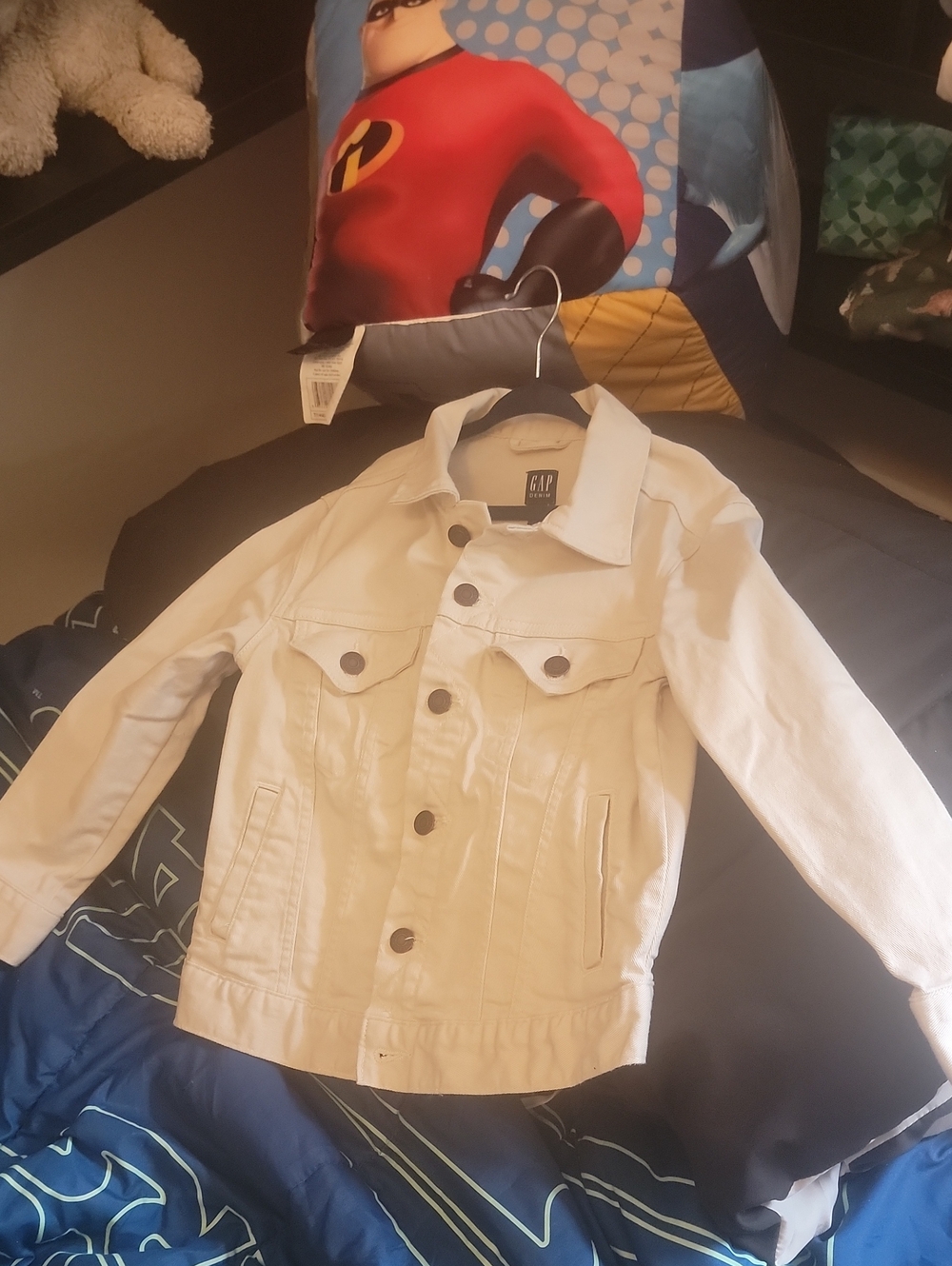 GAP Kids Cream/Off-White Denim Jacket